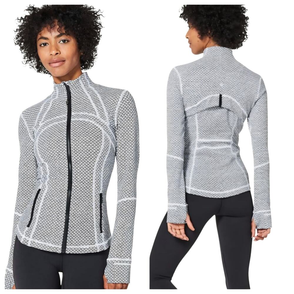 Lululemon Define Jacket Monochromic White / Black size 4 Stretchy Fitted Zip-up - Picture 4 of 11